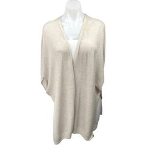 Ann Taylor LOFT Beige Wool Oversized Open Cozy Cardigan Sweater Top Size M/L